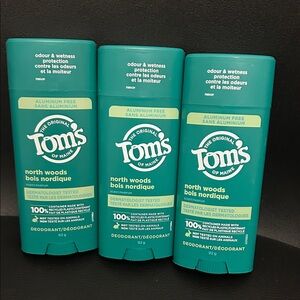 NEW 🆕 Lot of three Tom's of Maine North Woods Deodorants / 3x92g aluminum free